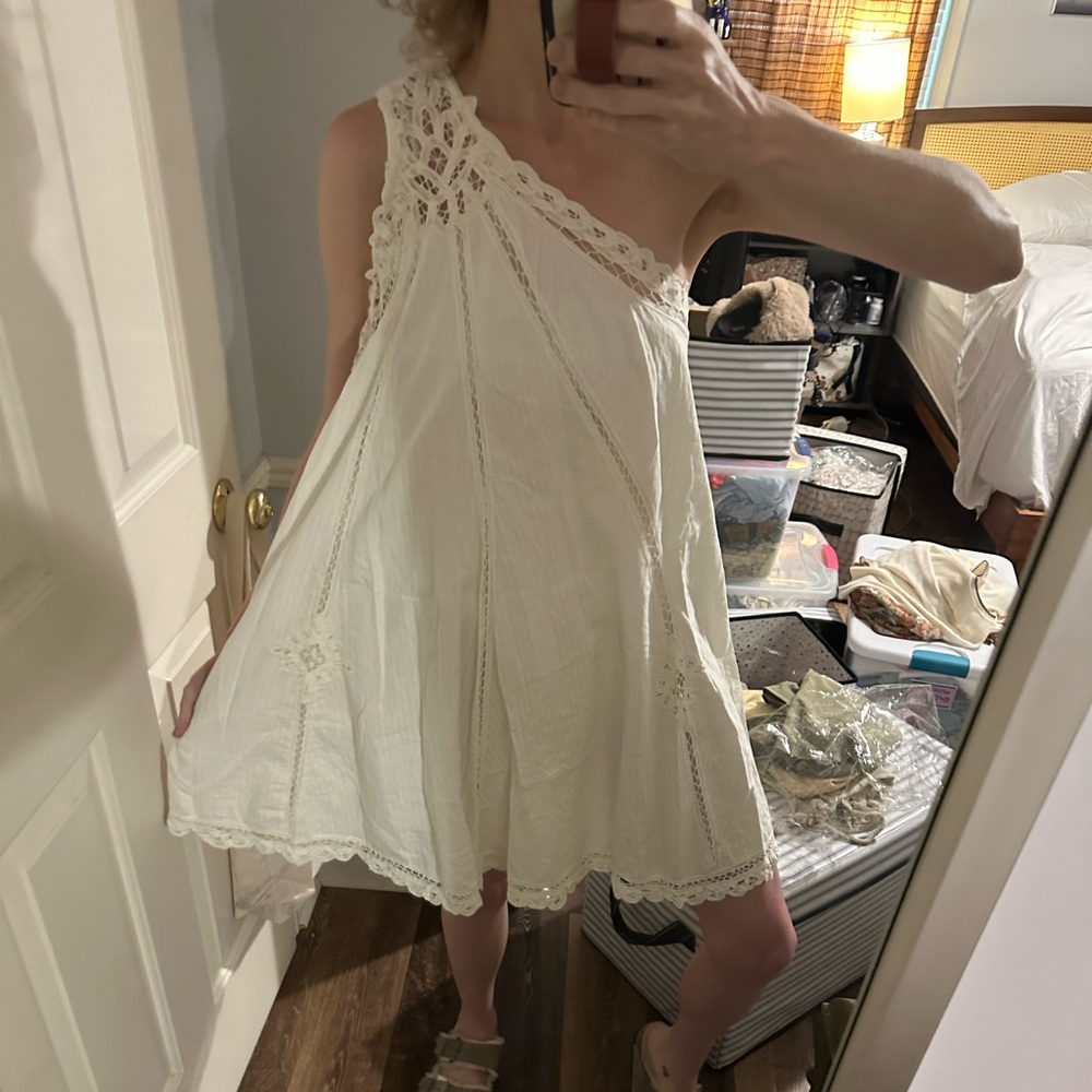 Free People Billie Battenburg One-shoulder Dress size Large - Picture 4 of 14